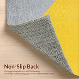 Ultra Soft Area Rug, Non Slip, Stain Resistant, Washable Area Rugs for Living Room, Bedroom, Machine Washable Yellow Grey Rug for Contemporary Spaces(Yellow)