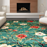 Ultra Soft Area Rug, Non Slip, Stain Resistant, Washable Area Rugs for Living Room, Bedroom, Sophisticated Nature-Inspired Pattern(Blue)