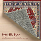Ultra Soft Area Rug, Non Slip, Stain Resistant, Washable Area Rugs for Living Room, Bedroom, Charming Earthy Textured Elements(Red)