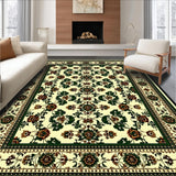Ultra Soft Area Rug, Non Slip, Stain Resistant, Washable Area Rugs for Living Room, Bedroom, Distressed Green and Brown Living Room Rug(Beige)