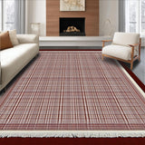 Ultra Soft Area Rug, Non Slip, Stain Resistant, Washable Area Rugs for Living Room, Bedroom, Sophisticated Gray and Brown Tiled Motif(Brown)