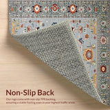 Ultra Soft Area Rug, Non Slip, Stain Resistant, Washable Area Rugs for Living Room, Bedroom, Stylish Grey Geometric Arrangement(Gray)
