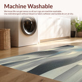 Ultra Soft Area Rug, Non Slip, Stain Resistant, Washable Area Rugs for Living Room, Bedroom, Black and White Twisted Stripe for Contemporary Room(Gray)