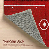 Ultra Soft Area Rug, Non Slip, Stain Resistant, Washable Area Rugs for Living Room, Bedroom, Charming Baseball Patch Decor(Red)
