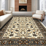 Ultra Soft Area Rug, Non Slip, Stain Resistant, Washable Area Rugs for Living Room, Bedroom, Traditional Beige Paisley Living Room Non-Slip Rug(Beige)