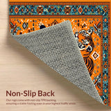 Ultra Soft Area Rug, Non Slip, Stain Resistant, Washable Area Rugs for Living Room, Bedroom, Eclectic Bright Animal Motif Design(Orange)