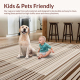 Ultra Soft Area Rug, Non Slip, Stain Resistant, Washable Area Rugs for Living Room, Bedroom, Rustic Earthy Tones Weave(Brown)