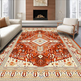 Ultra Soft Area Rug, Non Slip, Stain Resistant, Washable Area Rugs for Living Room, Bedroom, Chic Warm-Hued Decorative Style(Orange)