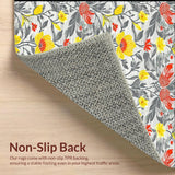 Ultra Soft Area Rug, Non Slip, Stain Resistant, Washable Area Rugs for Living Room, Bedroom, Bright Floral Eclectic Vibes(Gray)
