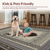 Ultra Soft Area Rug, Non Slip, Stain Resistant, Washable Area Rugs for Living Room, Bedroom, Sophisticated Wild Animal Inspired Decor(Beige)