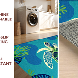 Ultra Soft Area Rug, Non Slip, Stain Resistant, Washable Area Rugs for Living Room, Bedroom, Whimsical Beachy Animal Design(Blue)