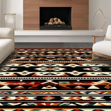 Ultra Soft Area Rug, Non Slip, Stain Resistant, Washable Area Rugs for Living Room, Bedroom, Elegant Ethnic Inspired Design Elements(Orange)