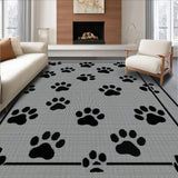 Ultra Soft Area Rug, Non Slip, Stain Resistant, Washable Area Rugs for Living Room, Bedroom, Vibrant Charcoal Pet-Themed Decor(Gray)