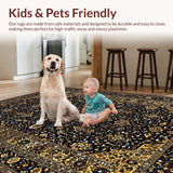 Elegant Dark Brown Botanical Motif(Black)