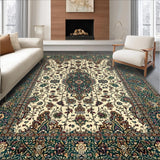 Ultra Soft Area Rug, Non Slip, Stain Resistant, Washable Area Rugs for Living Room, Bedroom, Contemporary Neutral Tiled Design(Beige)