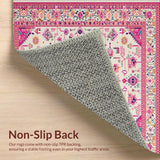 Ultra Soft Area Rug, Non Slip, Stain Resistant, Washable Area Rugs for Living Room, Bedroom, Soft Ivory Tiled Textures(Pink)
