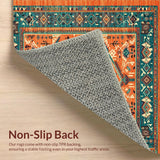 Ultra Soft Area Rug, Non Slip, Stain Resistant, Washable Area Rugs for Living Room, Bedroom, Whimsical Color Block Arrangement(Orange)