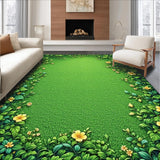 Ultra Soft Area Rug, Non Slip, Stain Resistant, Washable Area Rugs for Living Room, Bedroom, Nature-Inspired Circular Rug for Living Room Decor(Green)