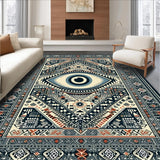 Ultra Soft Area Rug, Non Slip, Stain Resistant, Washable Area Rugs for Living Room, Bedroom, Dark Gray Contemporary Geometric Charm(Black)