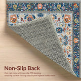 Ultra Soft Area Rug, Non Slip, Stain Resistant, Washable Area Rugs for Living Room, Bedroom, Chic Rustic Blooms on Grey Canvas(Gray)