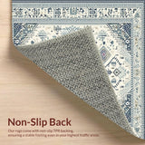 Ultra Soft Area Rug, Non Slip, Stain Resistant, Washable Area Rugs for Living Room, Bedroom, Rustic Gray Tiled Motif(Beige)