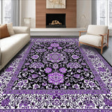 Ultra Soft Area Rug, Non Slip, Stain Resistant, Washable Area Rugs for Living Room, Bedroom, Ornate Floral Cat Scratch(Purple)