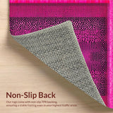 Ultra Soft Area Rug, Non Slip, Stain Resistant, Washable Area Rugs for Living Room, Bedroom, Modern Striped Wild Design(Pink)