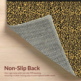 Ultra Soft Area Rug, Non Slip, Stain Resistant, Washable Area Rugs for Living Room, Bedroom, Trendy Warm Toned Design(Gold)