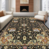 Ultra Soft Area Rug, Non Slip, Stain Resistant, Washable Area Rugs for Living Room, Bedroom, Paisley Area for(Black)