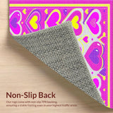Ultra Soft Area Rug, Non Slip, Stain Resistant, Washable Area Rugs for Living Room, Bedroom, Unique Shaped Fantasy Design(Pink)