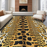 Ultra Soft Area Rug, Non Slip, Stain Resistant, Washable Area Rugs for Living Room, Bedroom, Tiger Pattern Dormitory Floor Mat with Plush Flannel(Beige)