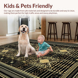 Stylish Abstract Black and Gold Motif(Black)