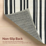 Ultra Soft Area Rug, Non Slip, Stain Resistant, Washable Area Rugs for Living Room, Bedroom, Modern Berber Stripe Farmhouse Living Room Rug(Black)