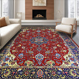 Ultra Soft Area Rug, Non Slip, Stain Resistant, Washable Area Rugs for Living Room, Bedroom, Vibrant Paisley Floral Motif(Red)