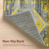 Ultra Soft Area Rug, Non Slip, Stain Resistant, Washable Area Rugs for Living Room, Bedroom, Modern Abstract Yellow Tones(Gray)