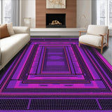 Ultra Soft Area Rug, Non Slip, Stain Resistant, Washable Area Rugs for Living Room, Bedroom, Edgy Black and Pink Graphics(Purple)