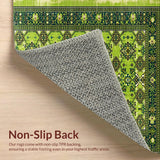 Ultra Soft Area Rug, Non Slip, Stain Resistant, Washable Area Rugs for Living Room, Bedroom, Distressed Vintage Living Room Non-Shedding Rug(Green)
