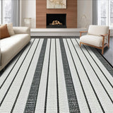 Ultra Soft Area Rug, Non Slip, Stain Resistant, Washable Area Rugs for Living Room, Bedroom, Indoor Outdoor Rug Braided Area Rug Black White Striped Farmhouse Style(Black)