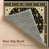 Ultra Soft Area Rug, Non Slip, Stain Resistant, Washable Area Rugs for Living Room, Bedroom, Cozy Timeless Lattice Arrangement(Black)