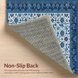 Ultra Soft Area Rug, Non Slip, Stain Resistant, Washable Area Rugs for Living Room, Bedroom, Beige Denim Abstract Geometric(Blue)
