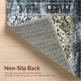 Ultra Soft Area Rug, Non Slip, Stain Resistant, Washable Area Rugs for Living Room, Bedroom, Contemporary Low-Contrast Trellis Style(Gray)