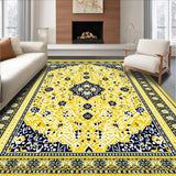 Ultra Soft Area Rug, Non Slip, Stain Resistant, Washable Area Rugs for Living Room, Bedroom, Bright Contemporary Mosaic Influence(Yellow)