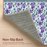 Ultra Soft Area Rug, Non Slip, Stain Resistant, Washable Area Rugs for Living Room, Bedroom, Chic Floral Medallion Aesthetic(Purple)