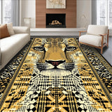 Ultra Soft Area Rug, Non Slip, Stain Resistant, Washable Area Rugs for Living Room, Bedroom, Modern Chic Safari Aesthetic(Gold)