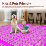 Ultra Soft Area Rug, Non Slip, Stain Resistant, Washable Area Rugs for Living Room, Bedroom, Chic Playful Color Splash Pattern(Purple)