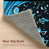 Ultra Soft Area Rug, Non Slip, Stain Resistant, Washable Area Rugs for Living Room, Bedroom, Dynamic Modern Graphic Theme(Blue)
