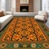 Ultra Soft Area Rug, Non Slip, Stain Resistant, Washable Area Rugs for Living Room, Bedroom, Chic Retro Wildlife Impression(Orange)