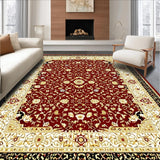 Ultra Soft Area Rug, Non Slip, Stain Resistant, Washable Area Rugs for Living Room, Bedroom, Plush Area with Floral Motifs(Red)