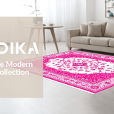 Ultra Soft Area Rug, Non Slip, Stain Resistant, Washable Area Rugs for Living Room, Bedroom, Lively Soft Pink Whirl Patterns(Pink)