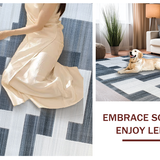 Ultra Soft Area Rug, Non Slip, Stain Resistant, Washable Area Rugs for Living Room, Bedroom, Sleek Monochrome Ogee Style(Gray)